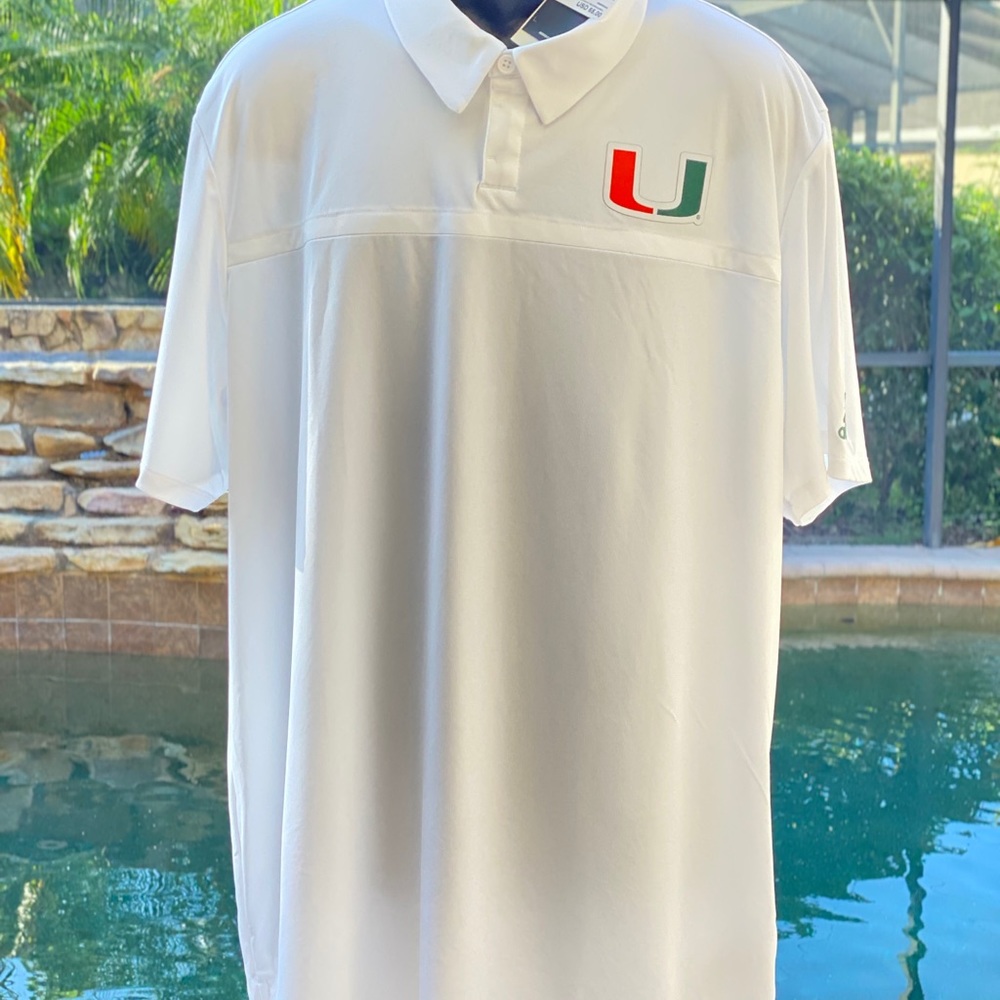 ADIDAS UNIVERSITY OF MIAMI POLO‎ WHITE